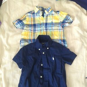 EUC bundle of 2 Polo Ralph Lauren short sleeve buttons ups. Size 2/2T